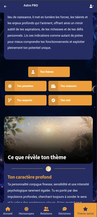 Ton thème astral avec Astro PRO