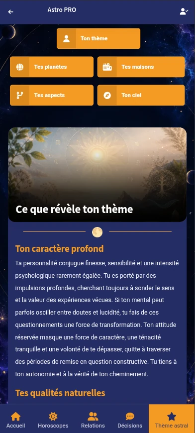 Grâce à l'astrologie moderne, ton thème astral est toujours avec toi